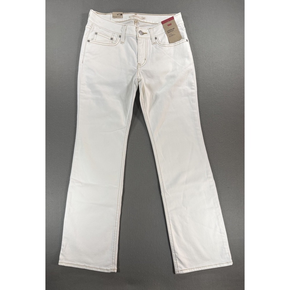 Levis Super Low Bootcut White Denim Jeans Women's Size 27x30 Brand New With Tags